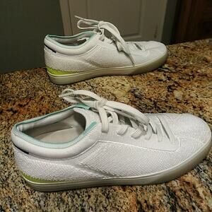 Rothy's The Lace Up Tennis Shoe Sneaker Size 7 Nice Condition Terry Cloth Soft